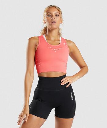 Gymshark Energy Seamless Ženske Ošišane Majice Roze | HR 3635HAP